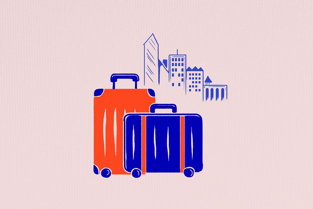 Travel luggage retro  illustration
