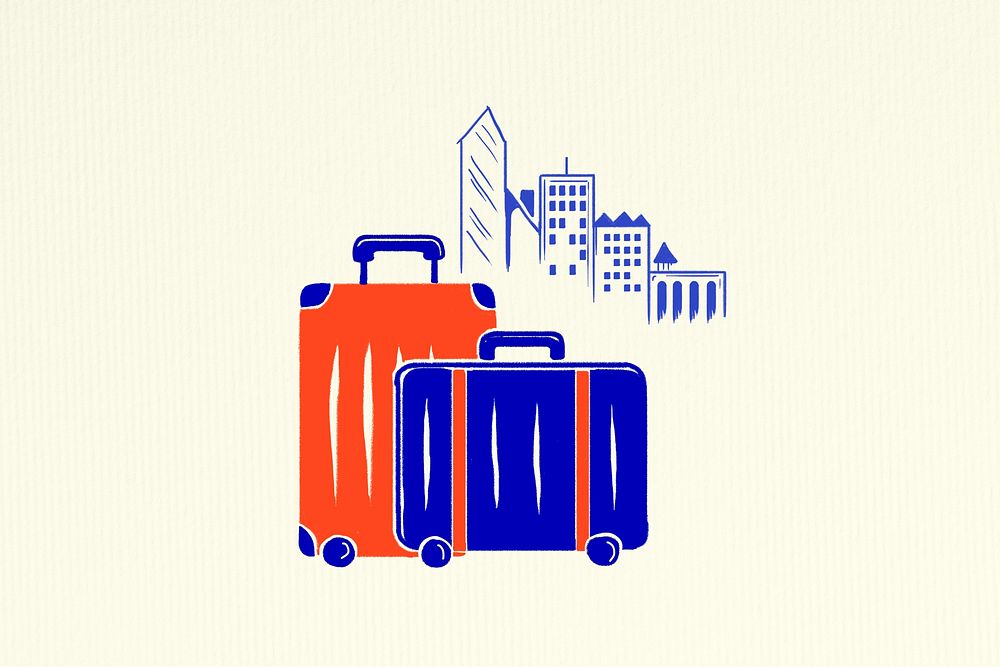 Travel luggage retro illustration