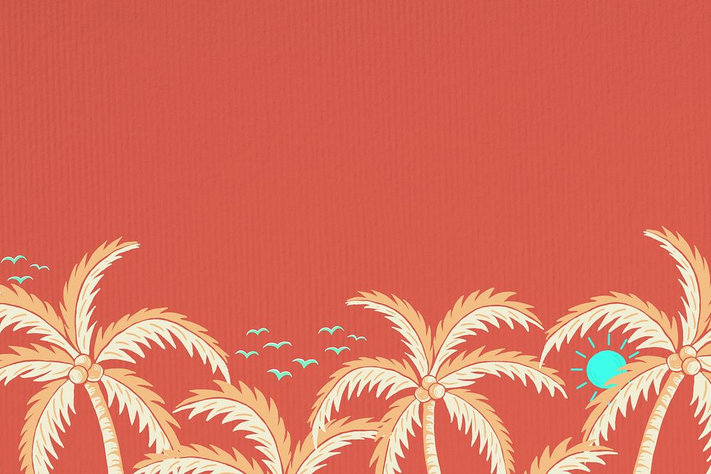 Orange summer palm tree background