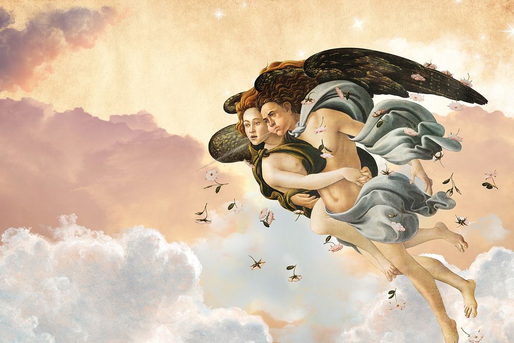 Sandro Botticelli's angels background, vintage illustration. Remixed by rawpixel.