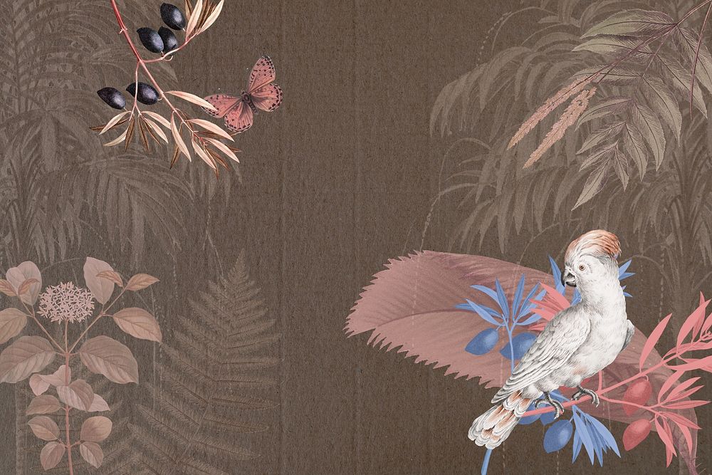 Exotic birds background, vintage animal illustration. Remixed by rawpixel.