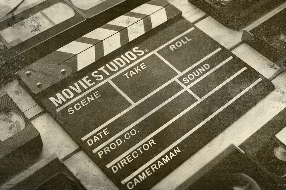 Film slate photo with vintage effect