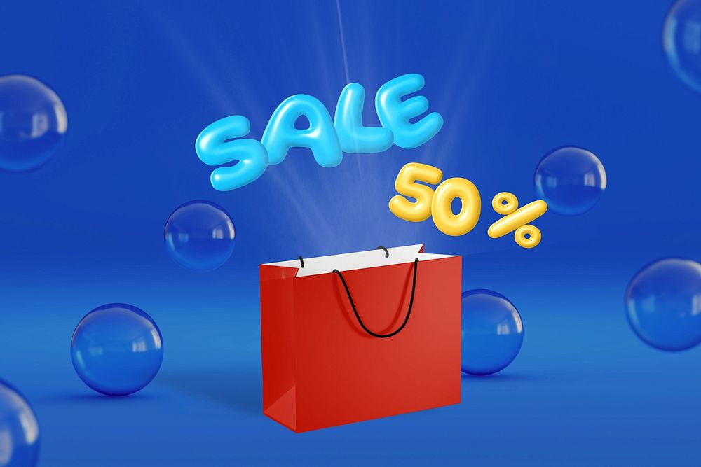 50% sale shopping bag