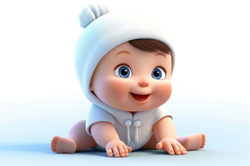 Cute new born baby cartoon doll toy. AI generated Image by rawpixel.
