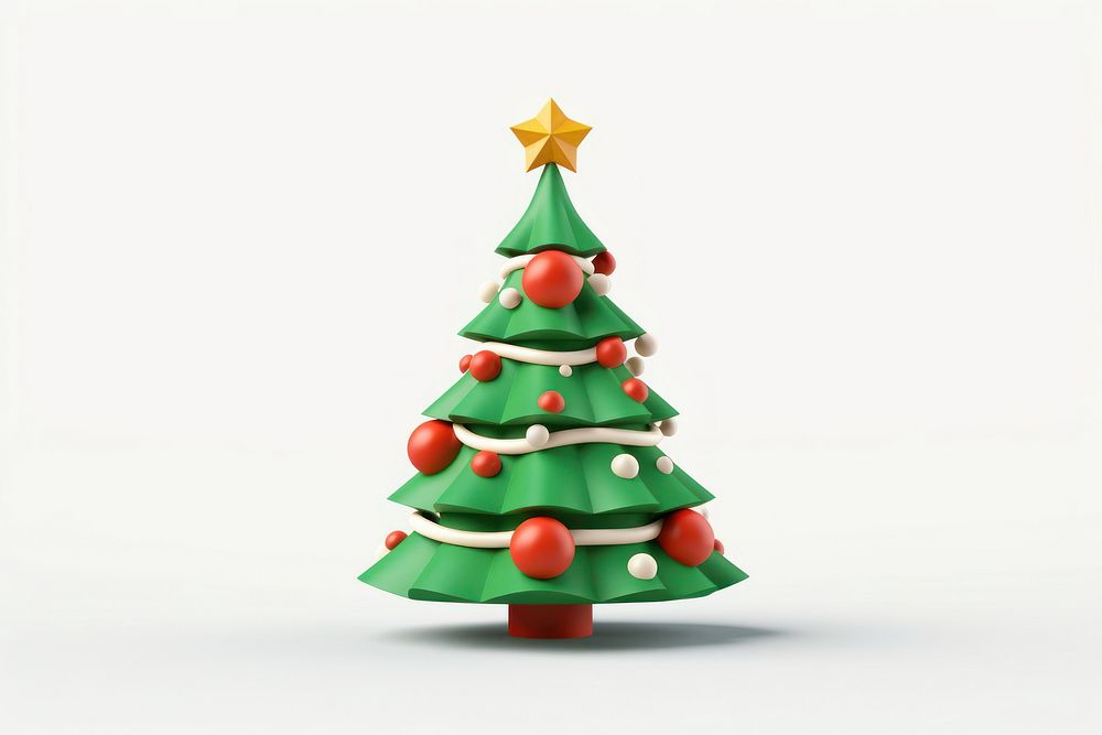 Christmas tree white background representation celebration. AI generated Image by rawpixel.