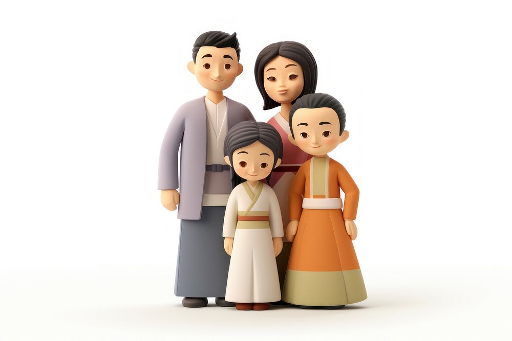 Asian family figurine adult cute. AI generated Image by rawpixel.