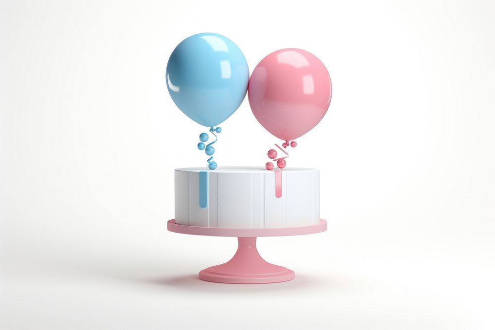 Gender reveal cake balloon anniversary celebration. AI generated Image by rawpixel.