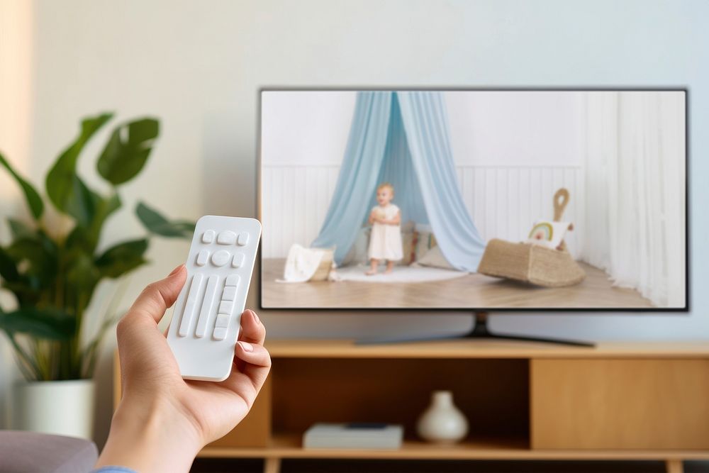 Smart TV screen mockup, digital device psd