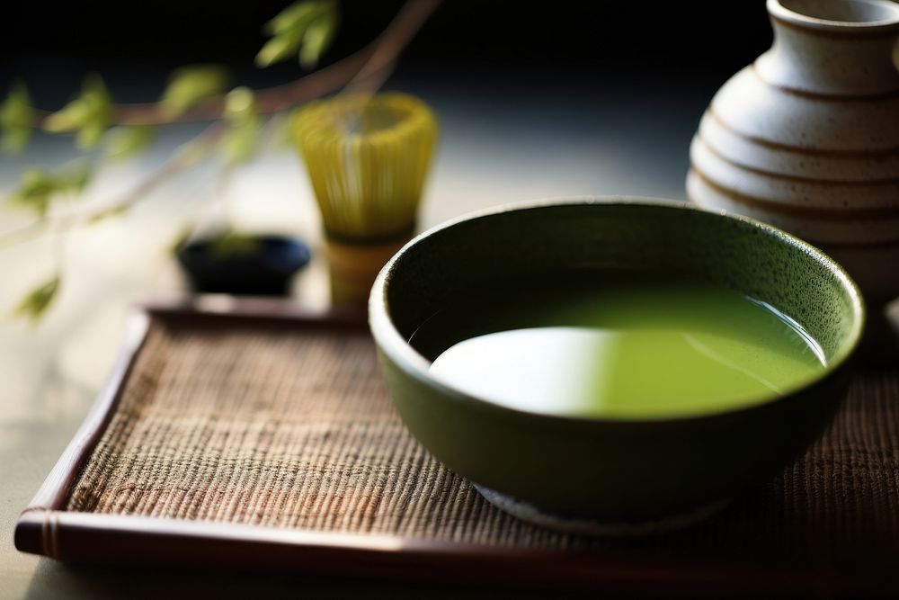 Traditional Japanese matcha green tea. AI generated Image by rawpixel.