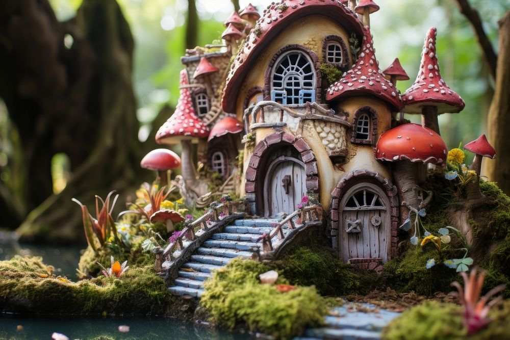 Fairy dwarfish house architecture building outdoors. 