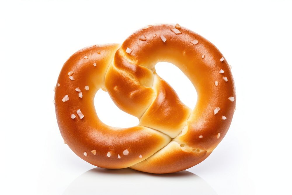 Bavarian pretzel bread food white background. AI generated Image by rawpixel.