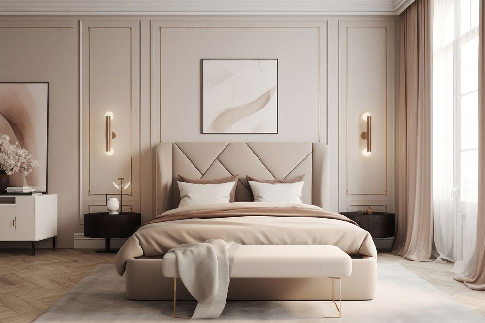 Luxury bedroom interior design. 
