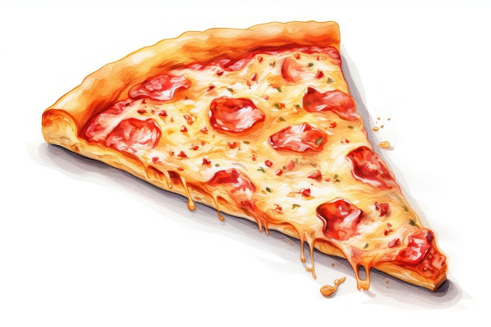 Pizza food white background pepperoni. | Premium Photo Illustration ...