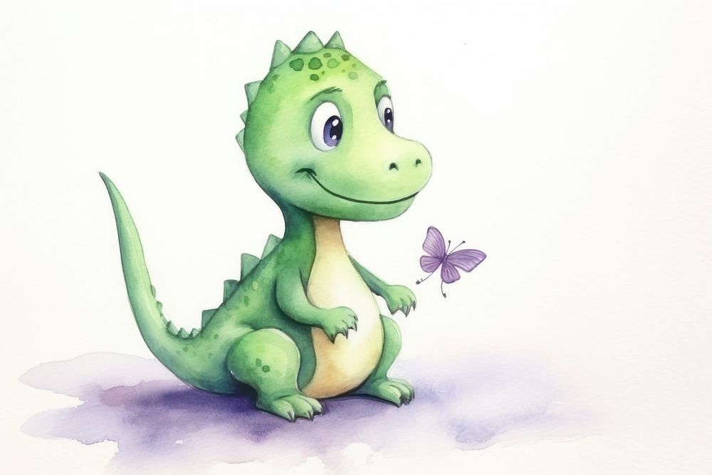 Cute dinosaur reptile cartoon animal. 