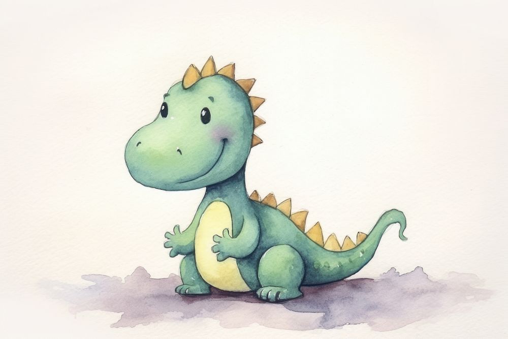 Cute dinosaur reptile cartoon animal. 