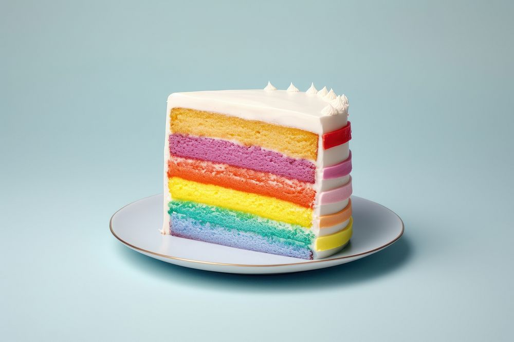Rainbow cake food dessert celebration. AI generated Image by rawpixel.