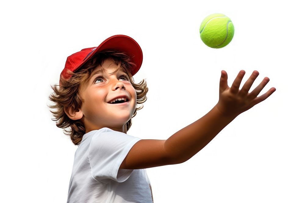 Cute little boy playing tennis portrait sports child. AI generated Image by rawpixel.