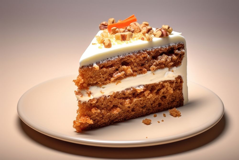 Carrot cake food dessert cream. AI generated Image by rawpixel.