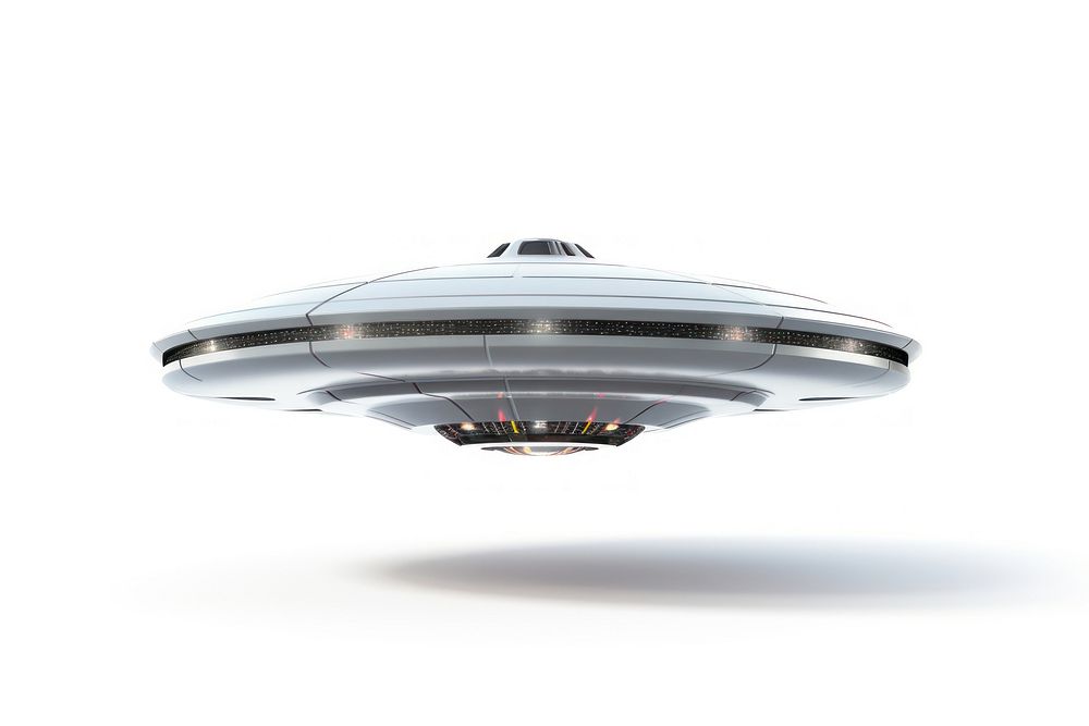 Alien spaceship vehicle white background transportation. AI generated Image by rawpixel.