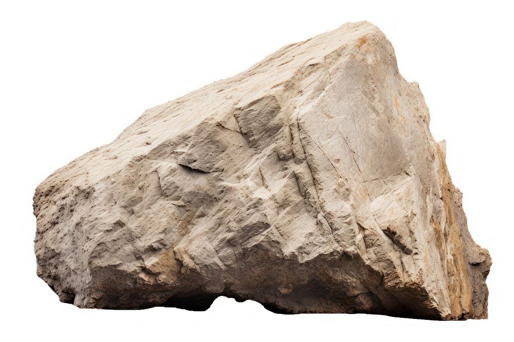 Big rock mineral white background paleontology. AI generated Image by rawpixel.