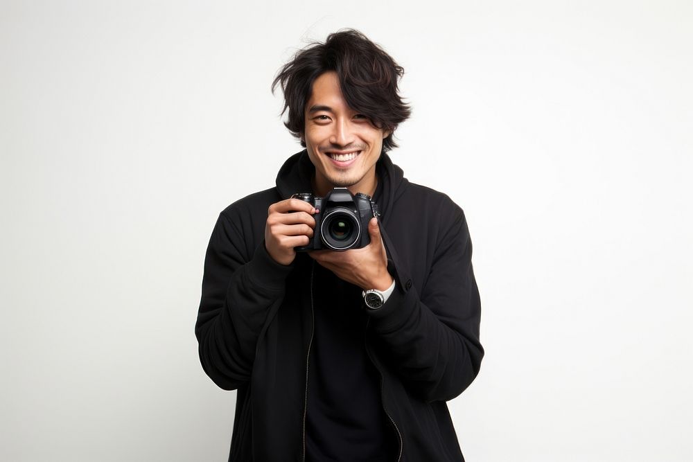 Camera photographer portrait smile. AI generated Image by rawpixel.