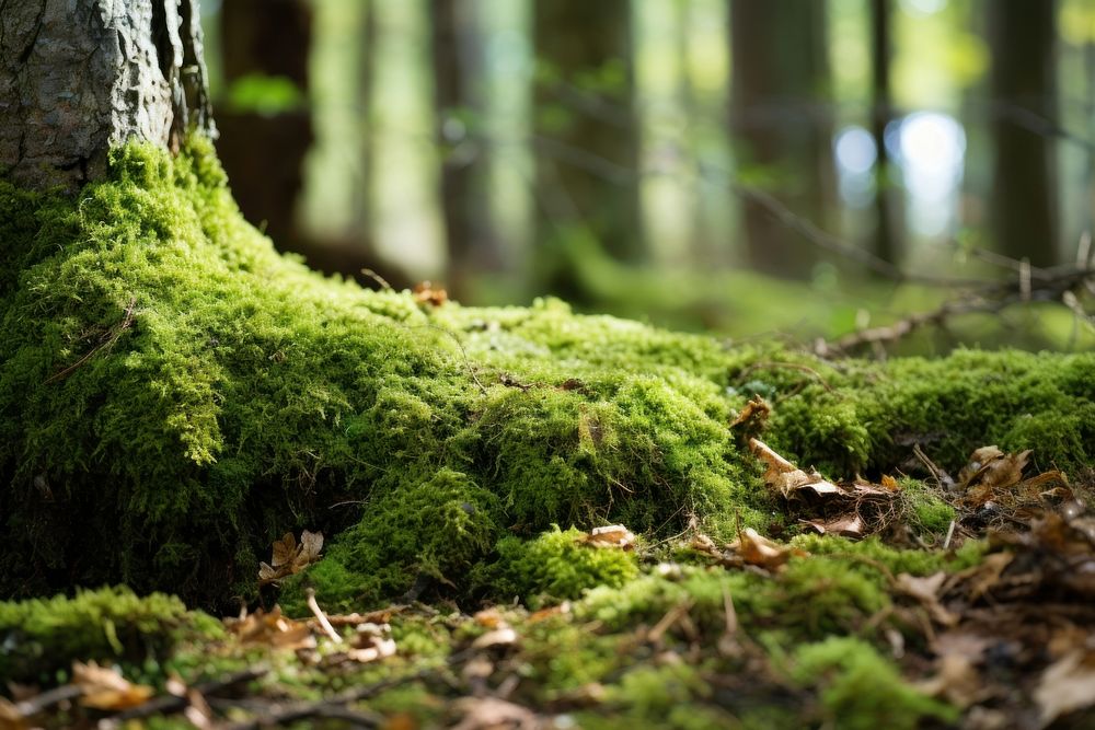 Green moss tree vegetation. AI generated Image by rawpixel.