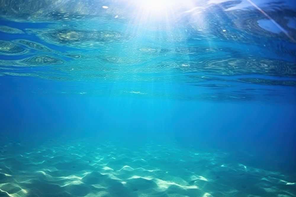 Blue ocean underwater swimming outdoors. AI generated Image by rawpixel.