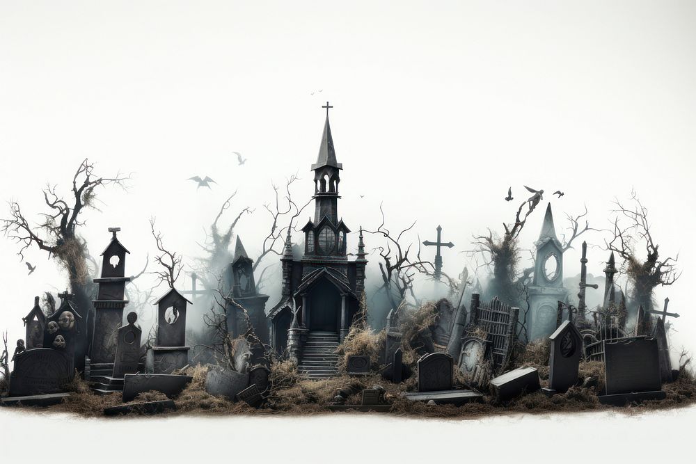 Graveyard architecture building outdoors. AI generated Image by rawpixel.