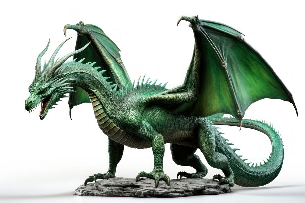 Green dragon dinosaur animal representation. AI generated Image by rawpixel.