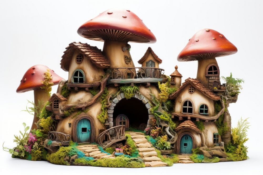 Fairy dwarfish house architecture building mushroom. AI generated Image by rawpixel.