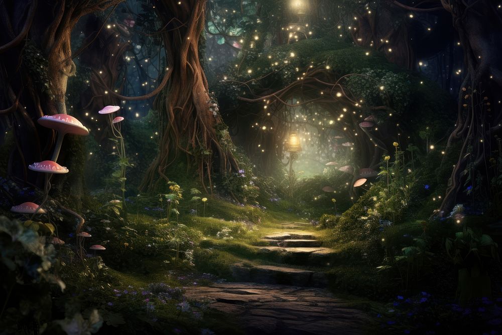 Fairy forest outdoors woodland nature. 