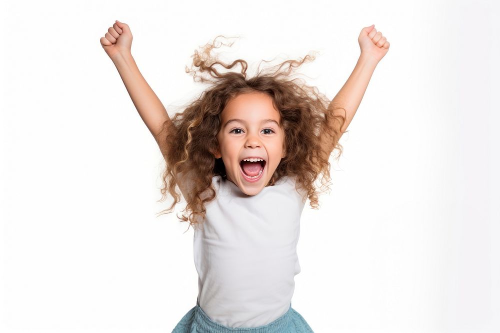 Shouting child happy girl. AI generated Image by rawpixel.