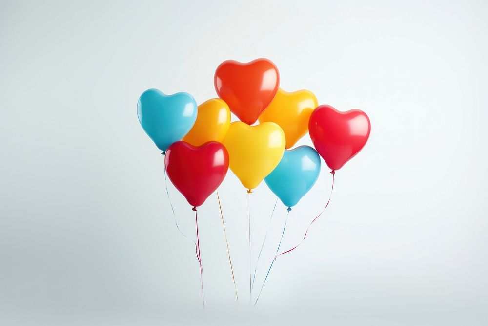 Heart balloons anniversary celebration decoration. AI generated Image by rawpixel.