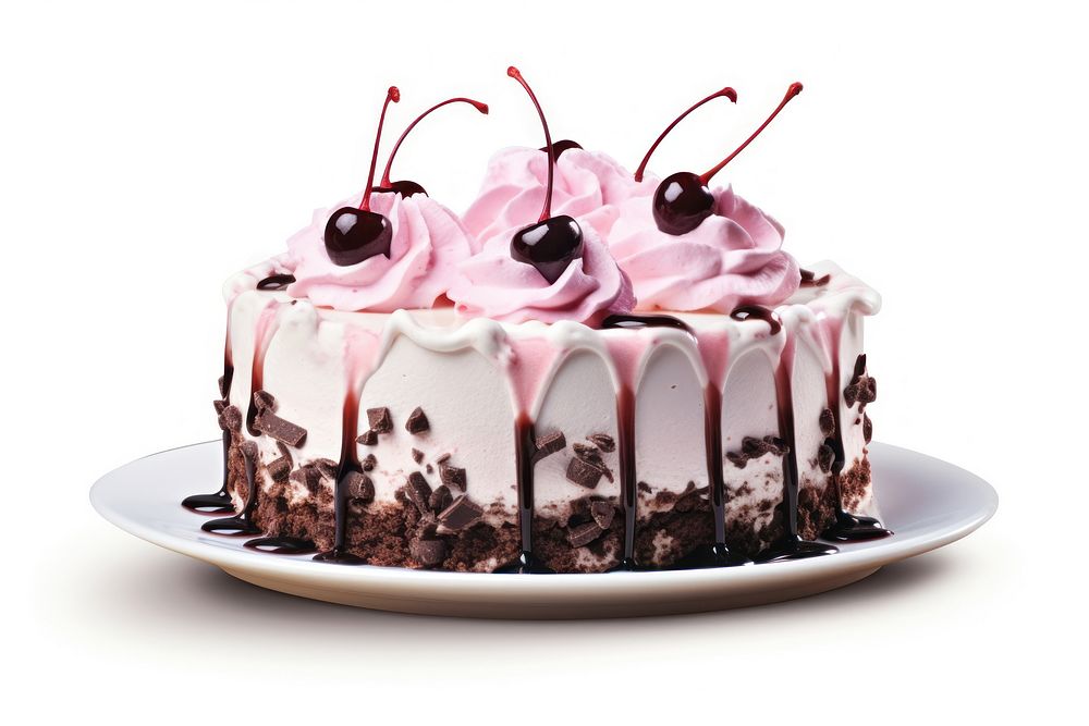 Ice cream cake dessert plate food. AI generated Image by rawpixel.