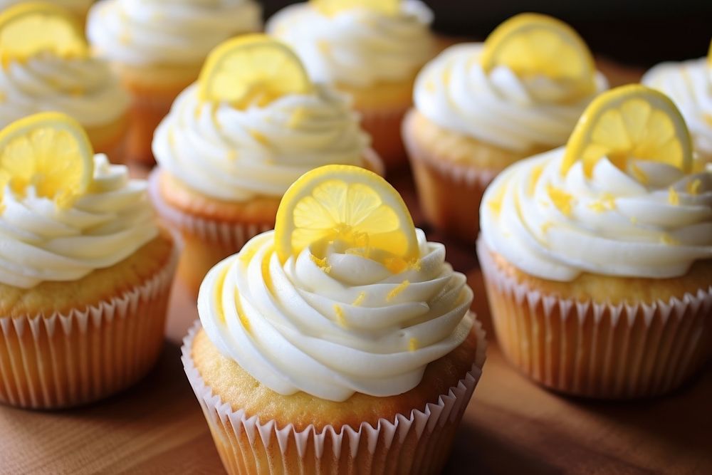 Cupcake cream lemon dessert. AI generated Image by rawpixel.