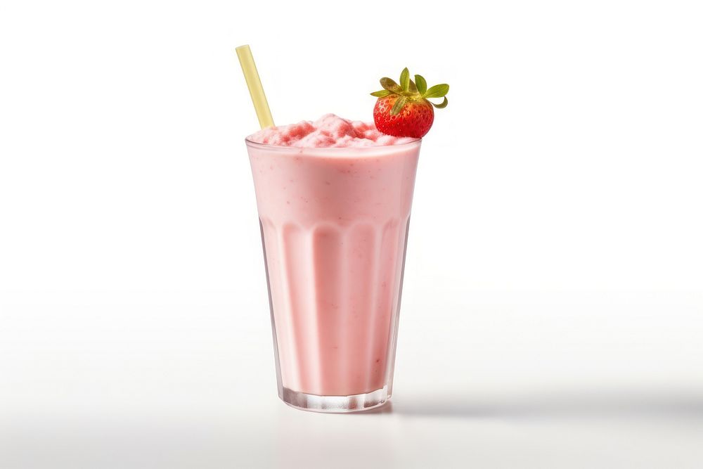 Strawberry milkshake smoothie fruit drink. AI generated Image by rawpixel.