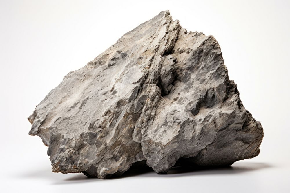Rock mineral white background limestone. AI generated Image by rawpixel.