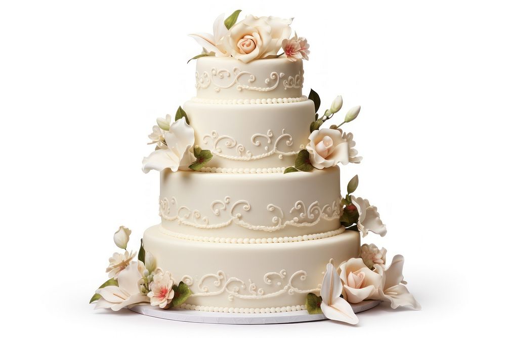 Wedding cake dessert white food. AI generated Image by rawpixel.