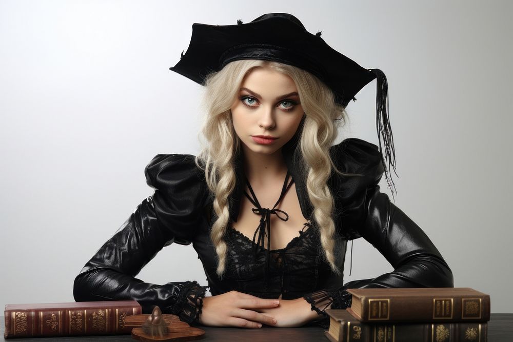 Witch student portrait costume adult. AI generated Image by rawpixel.