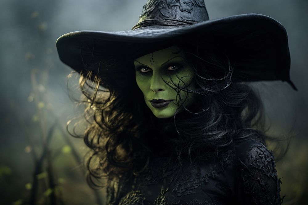 Wicked witch halloween adult celebration. AI generated Image by rawpixel.