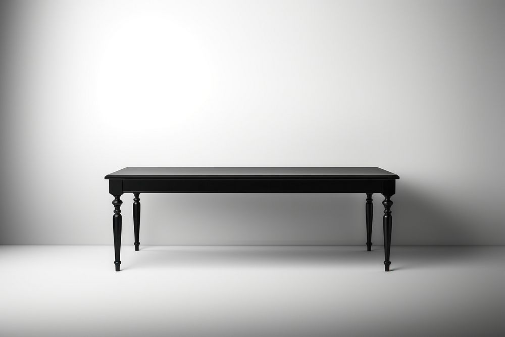 White empty table furniture architecture monochrome. AI generated Image by rawpixel.