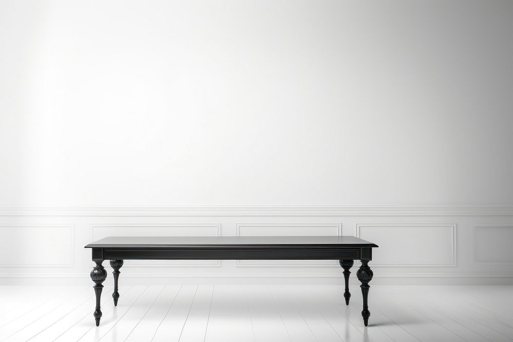 White empty table furniture bench architecture. AI generated Image by rawpixel.