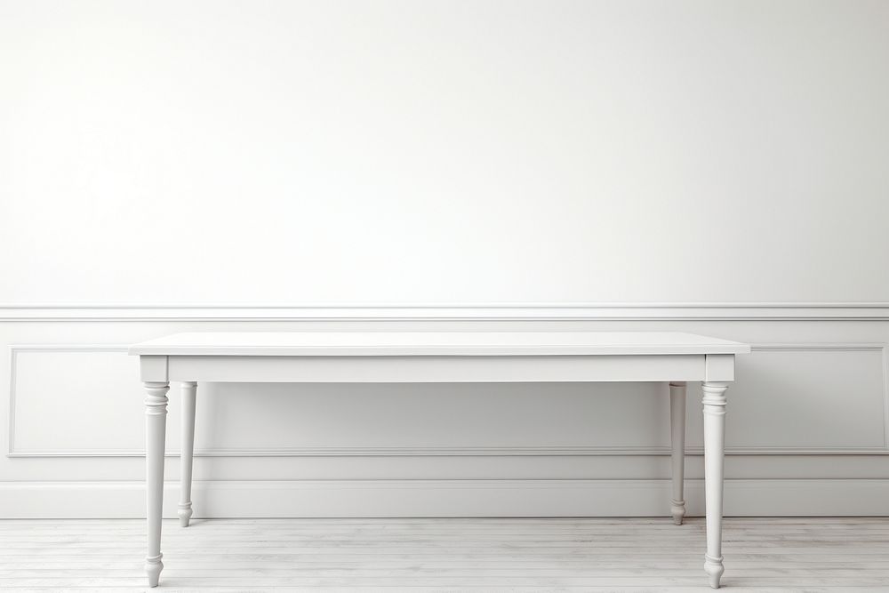 White empty table furniture architecture sideboard. AI generated Image by rawpixel.