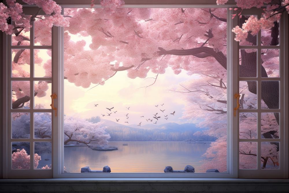Window blossom outdoors nature. AI generated Image by rawpixel.