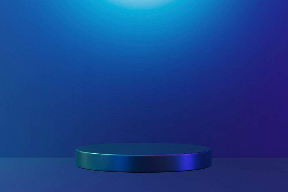 Blue modern product display background with podium