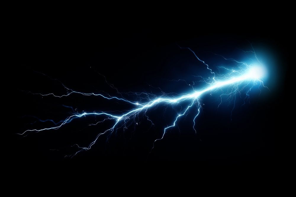 Blue lightning effect background. AI | Premium Photo - rawpixel