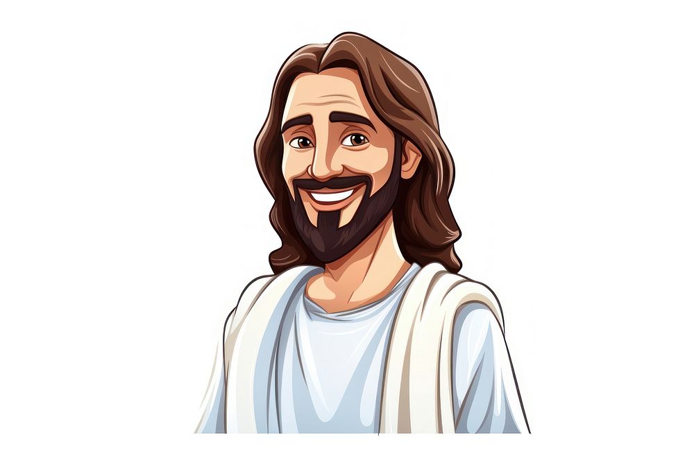 Jesus portrait cartoon adult. AI generated Image by rawpixel.