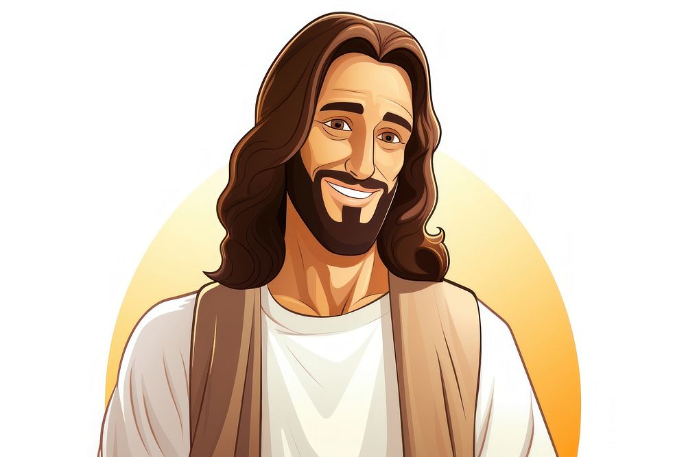 Jesus portrait cartoon adult. AI generated Image by rawpixel.
