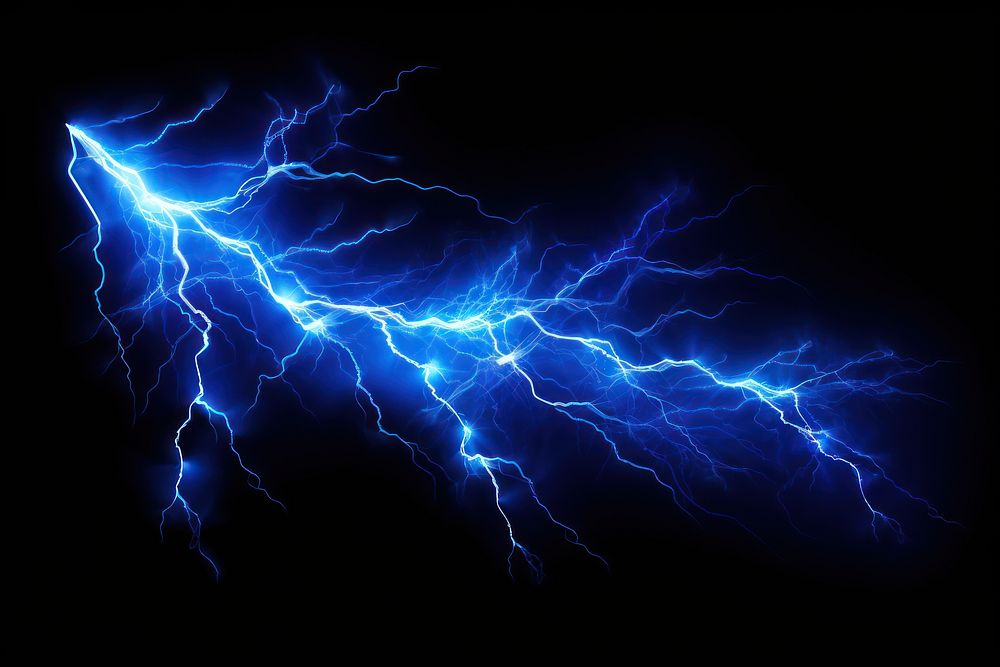 Light strike thunderstorm lightning nature. AI generated Image by rawpixel.