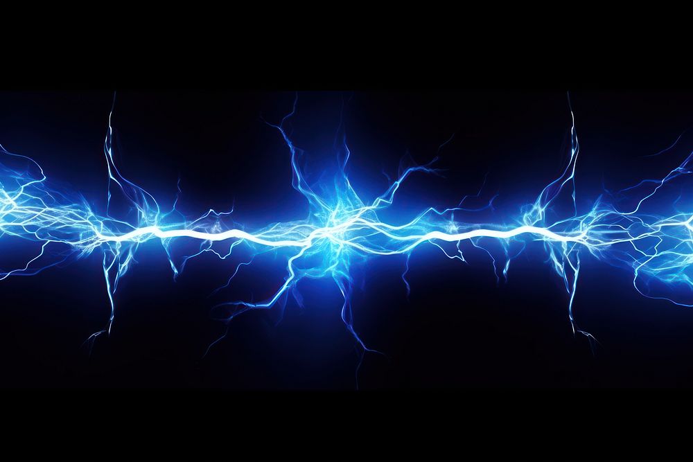 Light strike thunderstorm lightning blue. AI generated Image by rawpixel.